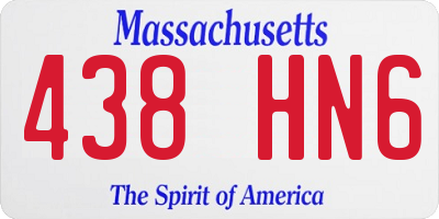 MA license plate 438HN6