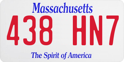 MA license plate 438HN7