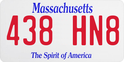 MA license plate 438HN8