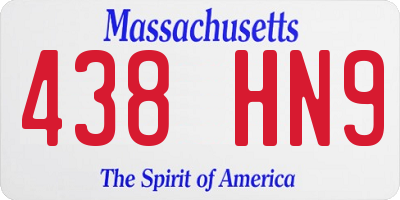MA license plate 438HN9