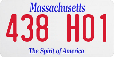 MA license plate 438HO1