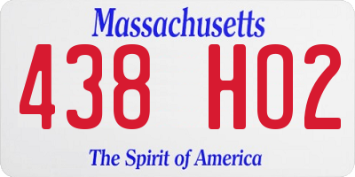 MA license plate 438HO2