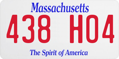 MA license plate 438HO4