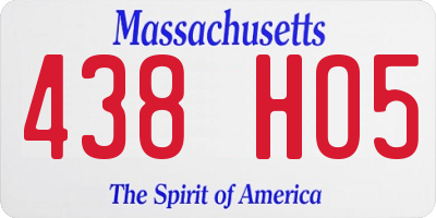 MA license plate 438HO5