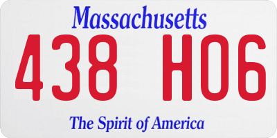 MA license plate 438HO6