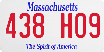 MA license plate 438HO9