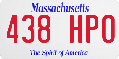 MA license plate 438HP0