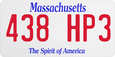 MA license plate 438HP3