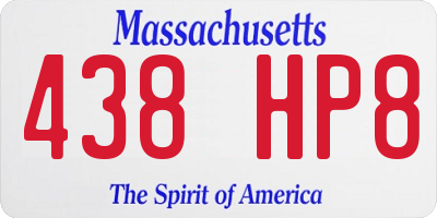 MA license plate 438HP8