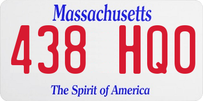 MA license plate 438HQ0