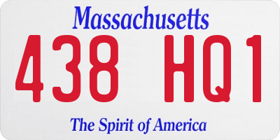 MA license plate 438HQ1