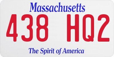 MA license plate 438HQ2