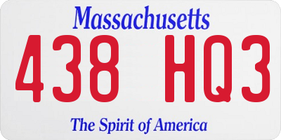 MA license plate 438HQ3