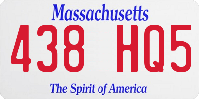 MA license plate 438HQ5