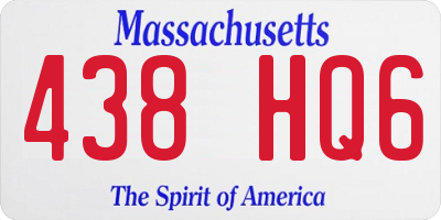 MA license plate 438HQ6