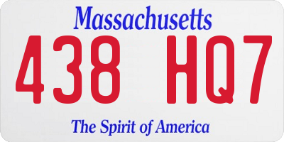 MA license plate 438HQ7