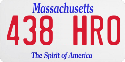 MA license plate 438HR0