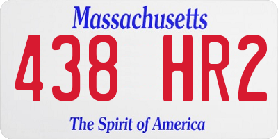 MA license plate 438HR2