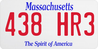 MA license plate 438HR3