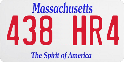 MA license plate 438HR4