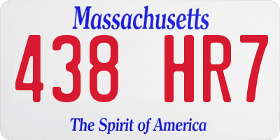 MA license plate 438HR7