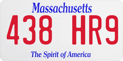 MA license plate 438HR9