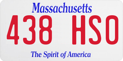 MA license plate 438HS0