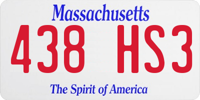 MA license plate 438HS3