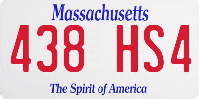MA license plate 438HS4