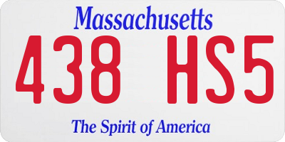MA license plate 438HS5