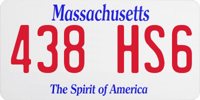 MA license plate 438HS6