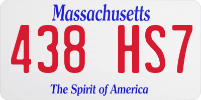 MA license plate 438HS7