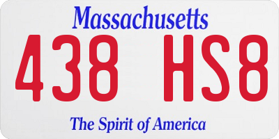 MA license plate 438HS8