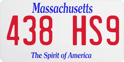 MA license plate 438HS9