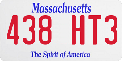 MA license plate 438HT3
