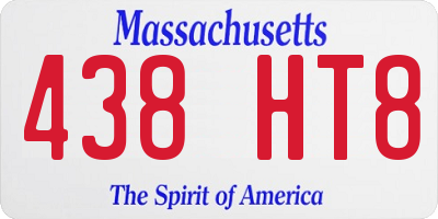 MA license plate 438HT8