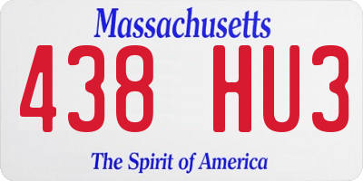MA license plate 438HU3