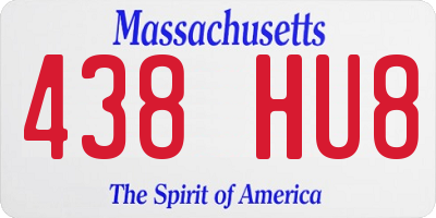 MA license plate 438HU8