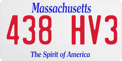 MA license plate 438HV3