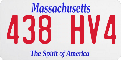MA license plate 438HV4