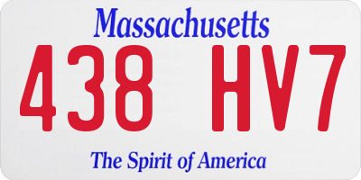 MA license plate 438HV7