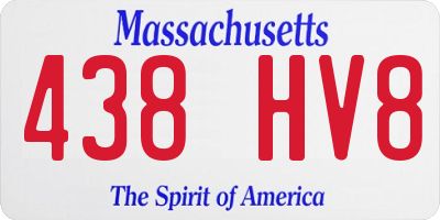 MA license plate 438HV8