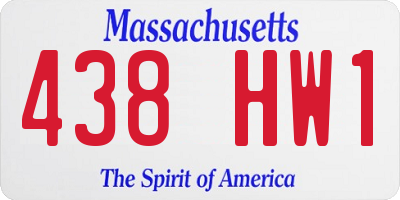 MA license plate 438HW1