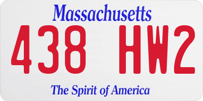 MA license plate 438HW2