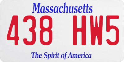 MA license plate 438HW5