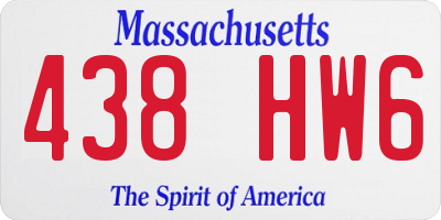 MA license plate 438HW6