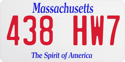 MA license plate 438HW7