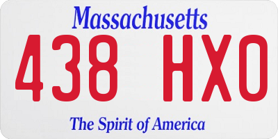 MA license plate 438HX0