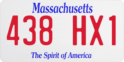 MA license plate 438HX1