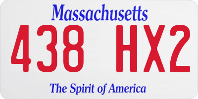 MA license plate 438HX2